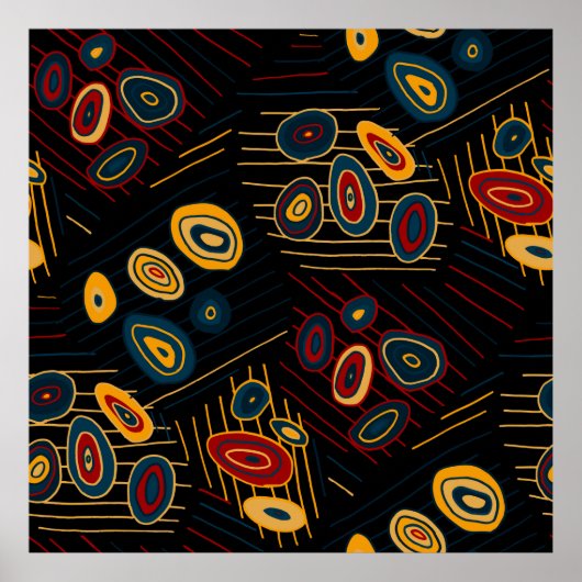 Naadloos patroon met abstracte moderne doedels. Br Poster (Voorkant)