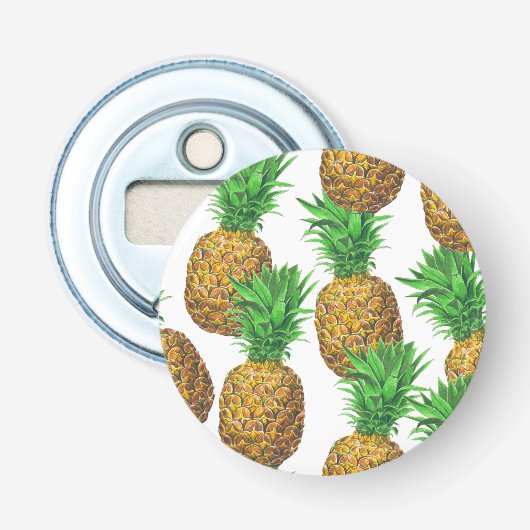Naadloos patroon met anananassen button flesopener (Voorkant)