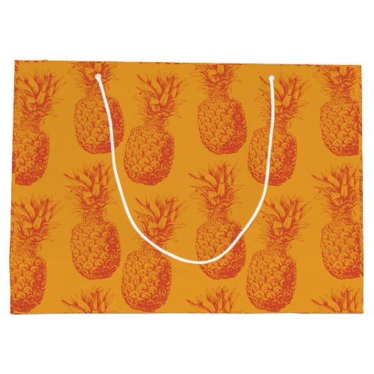 Naadloos patroon met anananassen large cadeautasje (Achterkant)