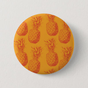 Naadloos patroon met anananassen ronde button 5,7 cm