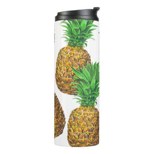 Naadloos patroon met anananassen thermosbeker (Gedraaid links)