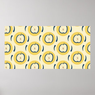  naadloos patroon met appel.  poster