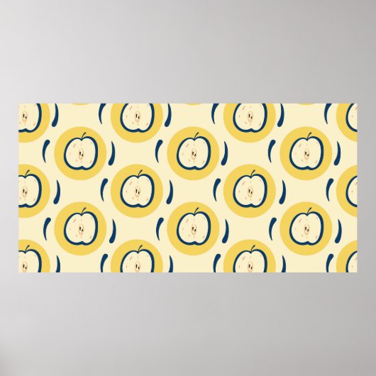  naadloos patroon met appel.  poster (Voorkant)