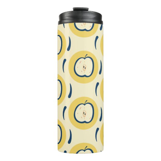 naadloos patroon met appel. thermosbeker (Voorkant)