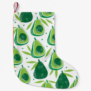 Naadloos patroon met avocado's. Stempel getexturee Kleine Kerstsok
