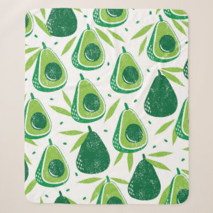 Naadloos patroon met avocado's. Stempel getexturee Sherpa Deken