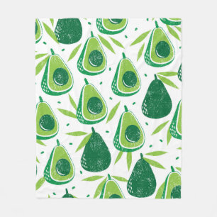 Naadloos patroon met avocado's. Stempel is getextu Fleece Deken