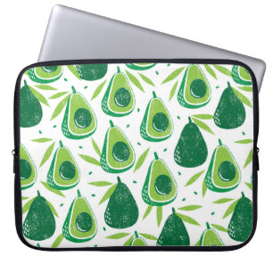 Naadloos patroon met avocado's. Stempel is getextu Laptop Sleeve