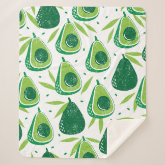 Naadloos patroon met avocado's. Stempel is getextu Sherpa Deken