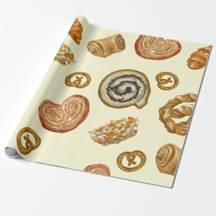 Naadloos patroon met bakkerijproduct cadeaupapier