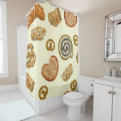 Naadloos patroon met bakkerijproduct douchegordijn (In situ)