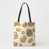 Naadloos patroon met bakkerijproduct tote bag (Voorkant)