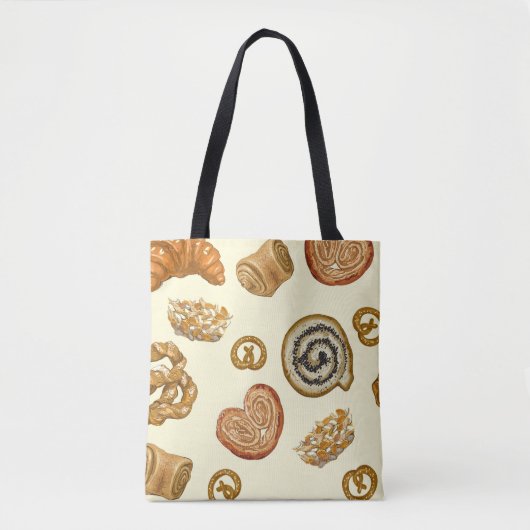 Naadloos patroon met bakkerijproduct tote bag (Voorkant)