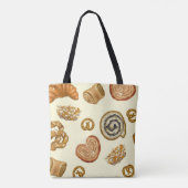 Naadloos patroon met bakkerijproduct tote bag (Achterkant)