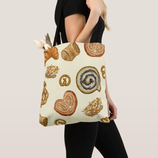 Naadloos patroon met bakkerijproduct tote bag (Dichtbij)
