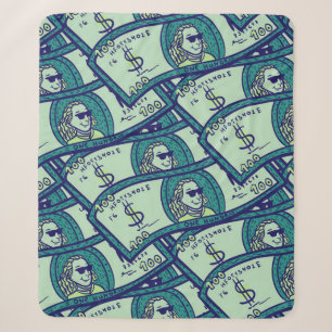 naadloos patroon met bankbiljetten in dollars sherpa deken