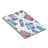 Naadloos patroon met beelden van winterhuizen en s notitieboek (Rechterzijde)