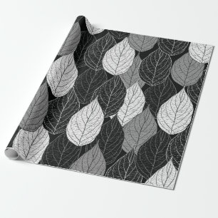 Naadloos patroon met bladeren. met de hand getrokk cadeaupapier