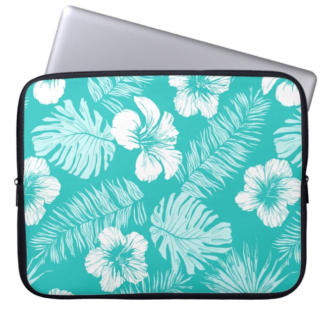 Naadloos  patroon met bladeren van de tropische p laptop sleeve (Voorkant)
