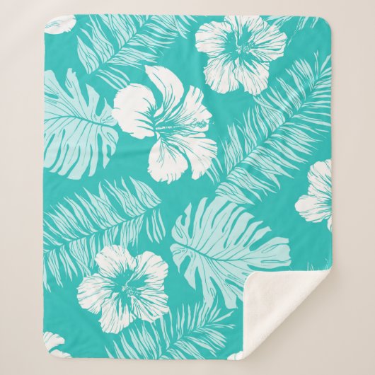 Naadloos patroon met bladeren van de tropische p sherpa deken (Voorkant)