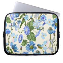 Naadloos patroon met blauwe bloemen. laptop sleeve
