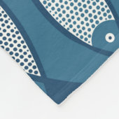 Naadloos patroon met blauwe vis geïnspireerd door fleece deken (Hoek)