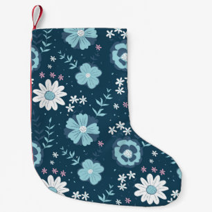 Naadloos patroon met blauwe zomerbloemen in het do kleine kerstsok