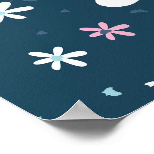 Naadloos patroon met blauwe zomerbloemen in het do poster (Hoek)