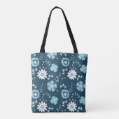 Naadloos patroon met blauwe zomerbloemen in het do tote bag (Achterkant)