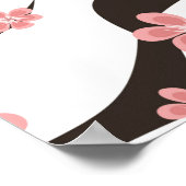 Naadloos patroon met bloeiende kerrie op een wit b poster (Hoek)