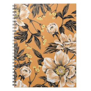 Naadloos patroon met bloemen.art,floreel,patroon,c notitieboek