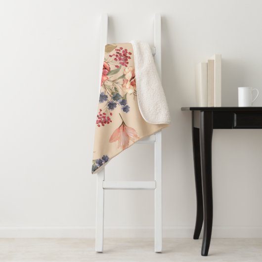 Naadloos patroon met bloemen en bladeren. Floral p Sherpa Deken (In situ)