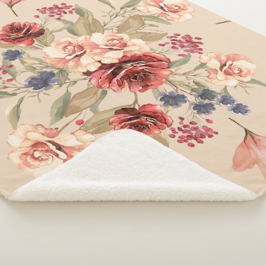 Naadloos patroon met bloemen en bladeren. Floral p Sherpa Deken (3/4)
