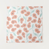 naadloos patroon met bloemen en bloemelementen, wandkleed (Voorkant)