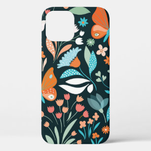 Naadloos patroon met bloemen en vlinders Case-Mate iPhone case