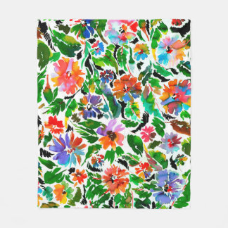 Naadloos patroon met bloemen  fleece deken