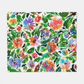 Naadloos patroon met bloemen fleece deken (Voorkant (Horizontaal))