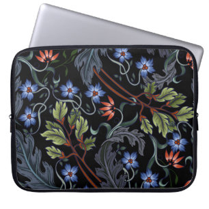Naadloos patroon met bloemen in de kunstdecostijl. laptop sleeve