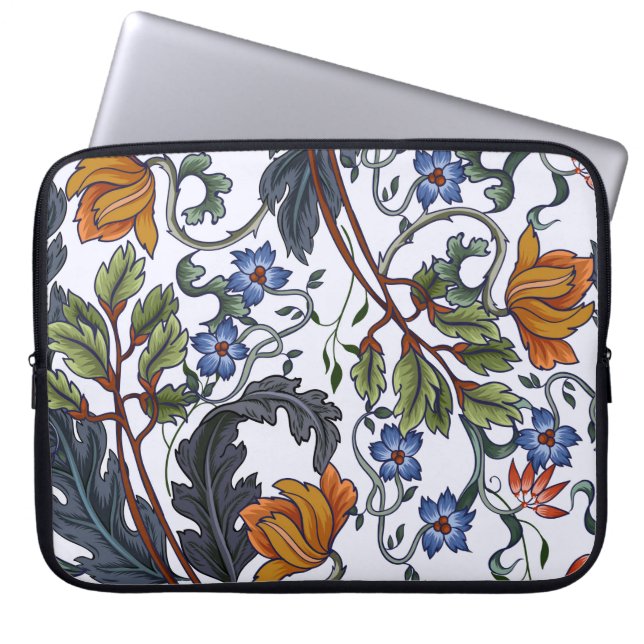 Naadloos patroon met bloemen in de kunstdecostijl. laptop sleeve (Voorkant)