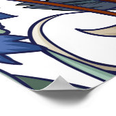 Naadloos patroon met bloemen in de kunstdecostijl. poster (Hoek)