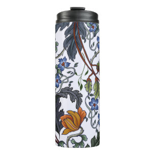 Naadloos patroon met bloemen in de kunstdecostijl. thermosbeker