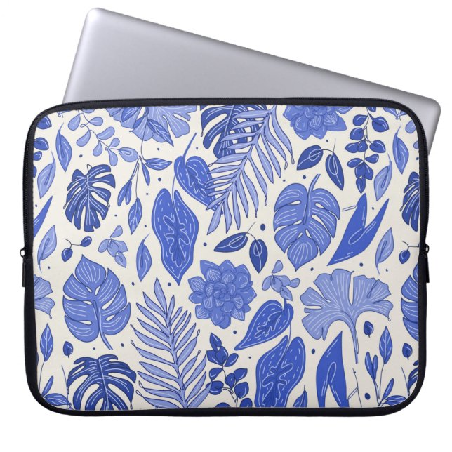Naadloos patroon met bloemen laptop sleeve (Voorkant)
