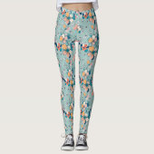 Naadloos patroon met bloemen leggings (Voorkant)