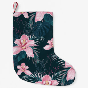 Naadloos patroon met bloemen Orchid, kleurrijke tr Kleine Kerstsok
