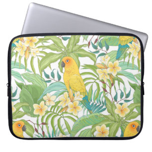 Naadloos patroon met bloemen Plumeria, bladeren en Laptop Sleeve