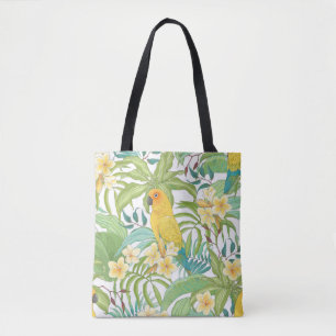 Naadloos patroon met bloemen Plumeria, bladeren en Tote Bag