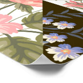 naadloos patroon met bloemen poster (Hoek)