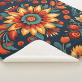 Naadloos patroon met bloemen sherpa deken (3/4)