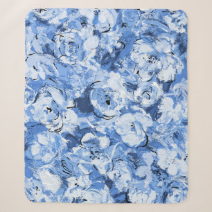 Naadloos patroon met bloemen sherpa deken