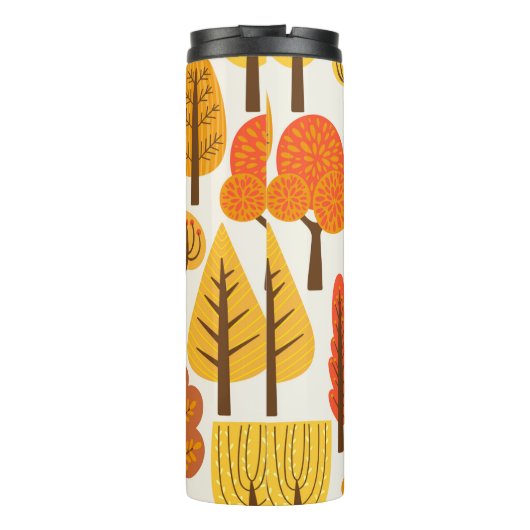Naadloos patroon met bomen. herfst thermosbeker (Achterkant)
